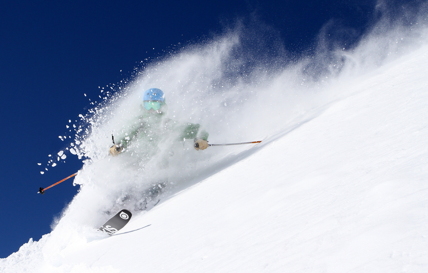 Skier in powder snow